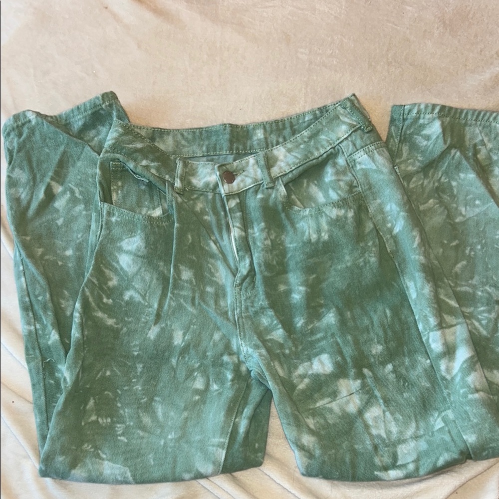 SHEIN Green Tie-Dye Pants